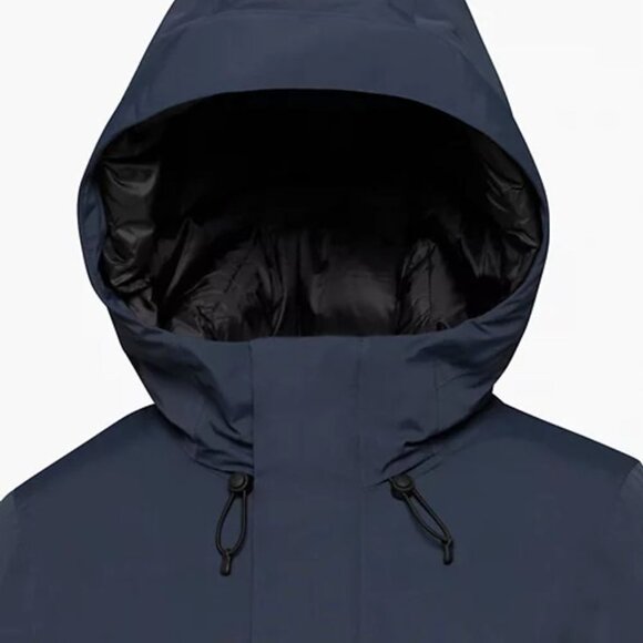 Aritzia TNA The Powder Dri Parka Long - Waterproof Windproof Down Parka Navy M - Picture 10 of 12